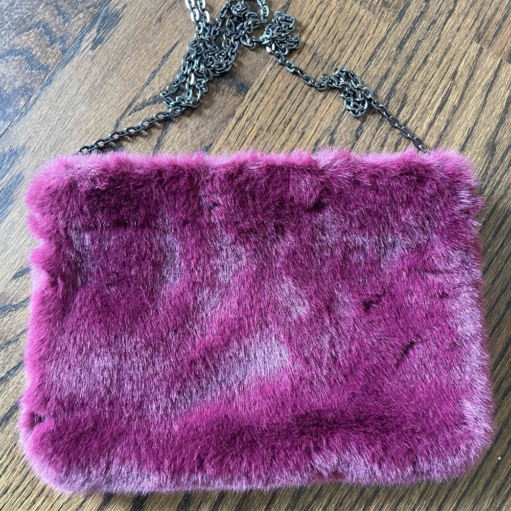 A New Day Fuzzy Purse Maroon